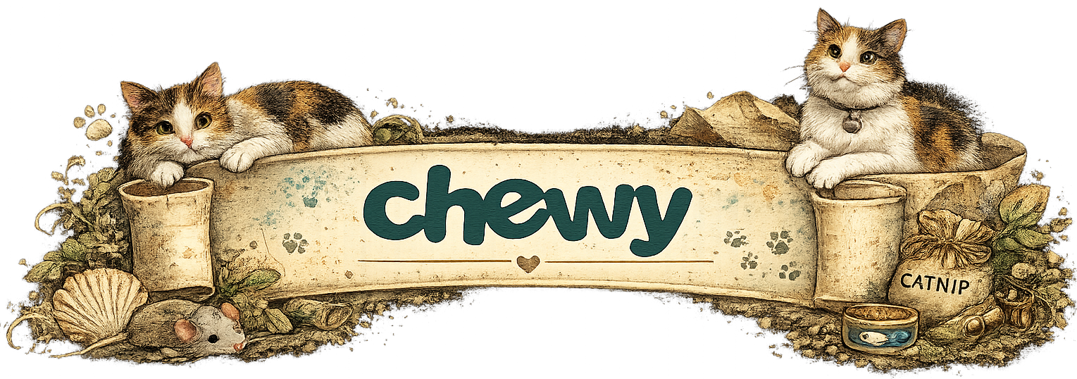 Chewy recommendation featuring two calico cats